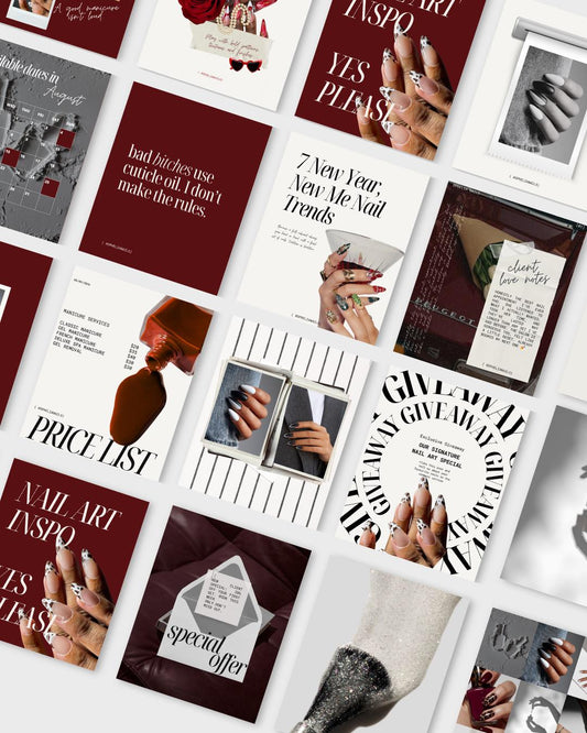 Nail Instagram Post Templates + Story Size