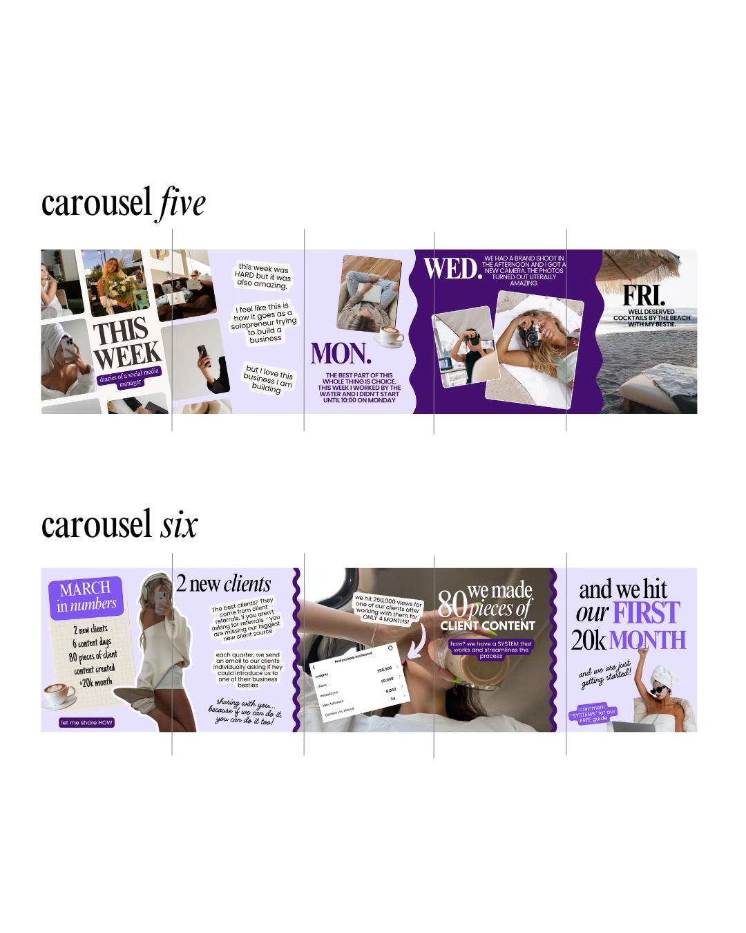 Seamless Purple Carousel Templates – Canva Social Media - preview 5