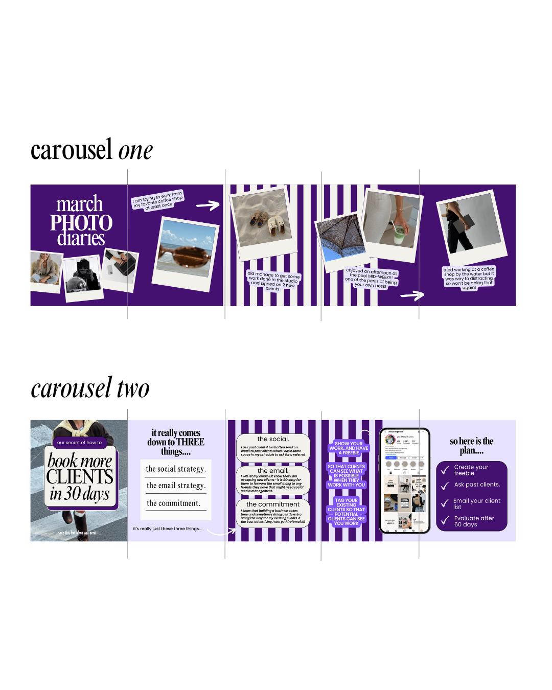 Seamless Purple Carousel Templates – Canva Social Media - preview 3