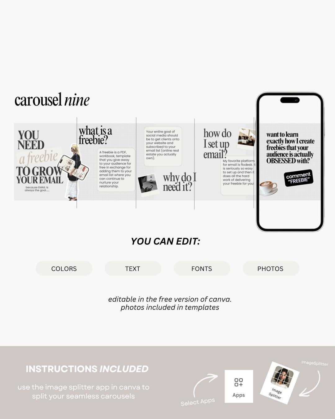 Seamless Instagram Carousel Post Templates - Social Media - preview 7