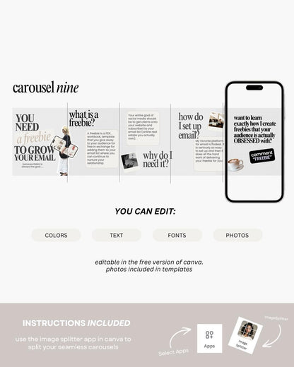Seamless Instagram Carousel Post Templates - Social Media - preview 7