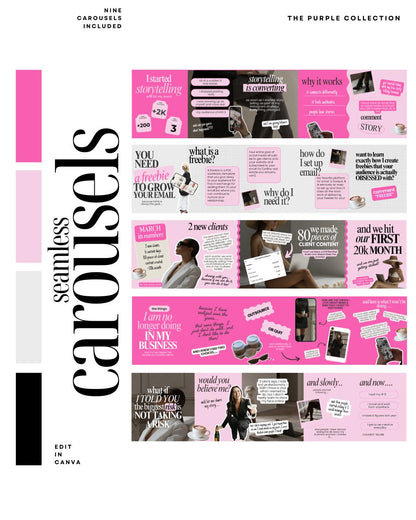 Pink Social Media Carousel Templates