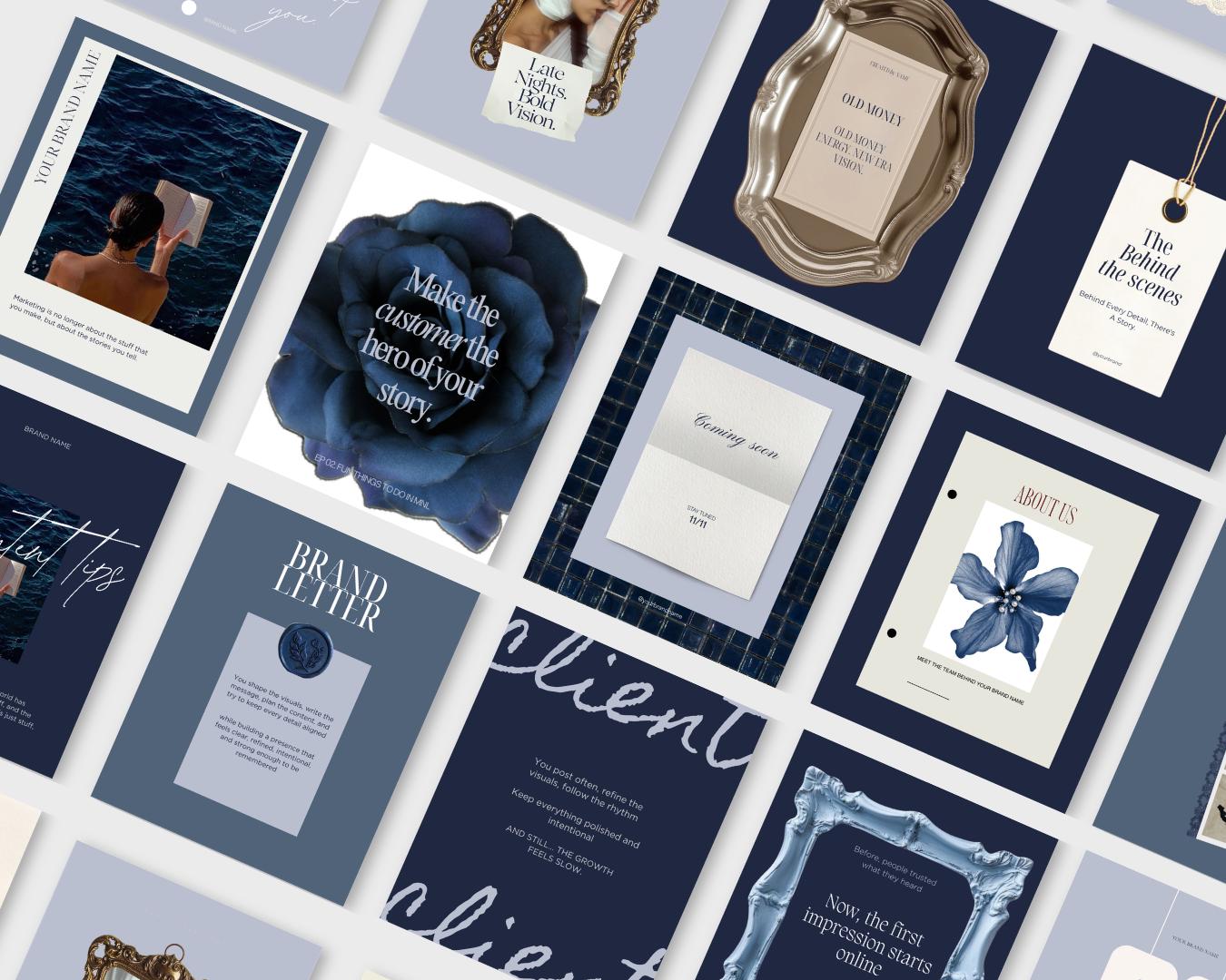 Blue Instagram Templates | 40 Posts