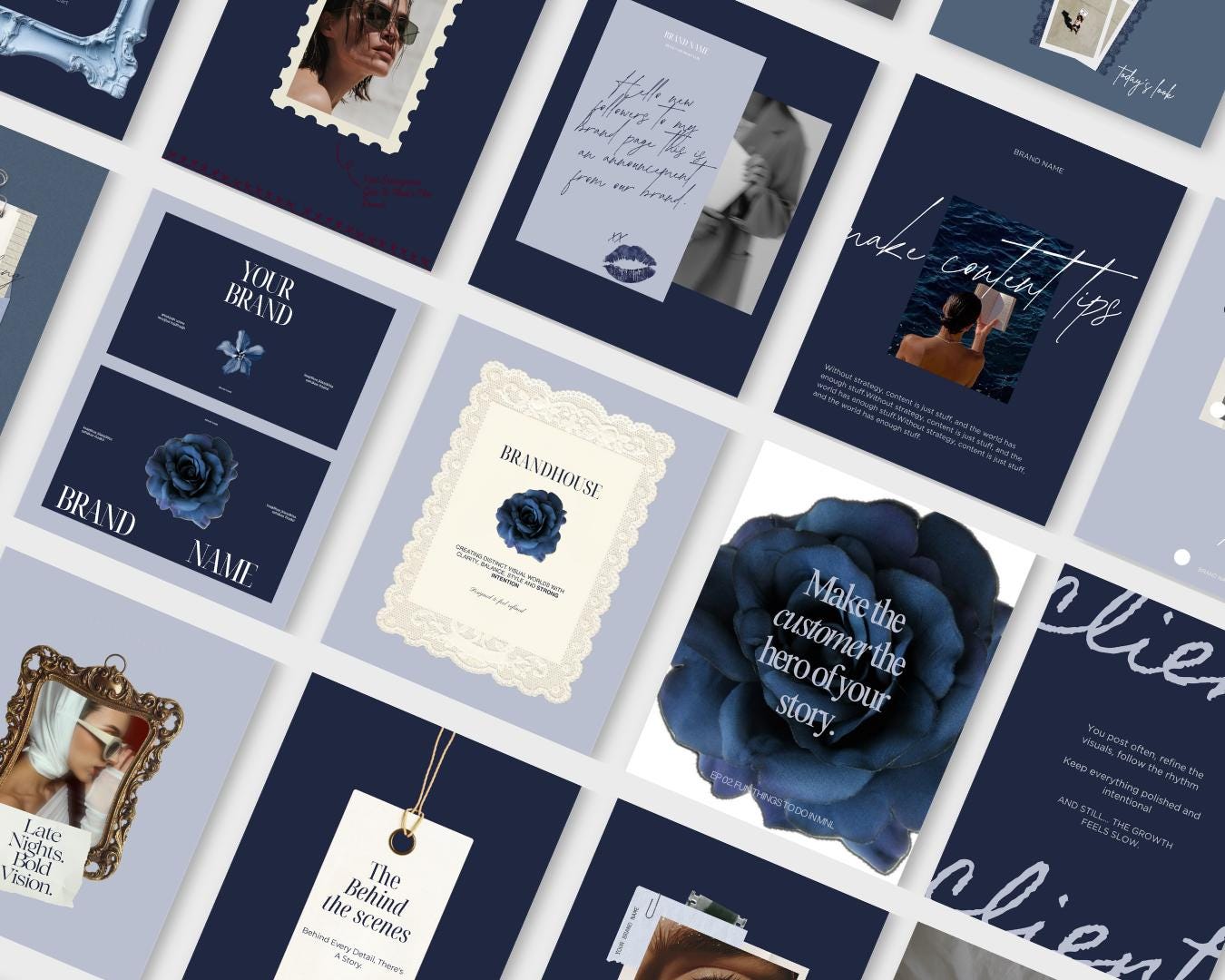 Blue Instagram Templates | 40 Posts - preview 3