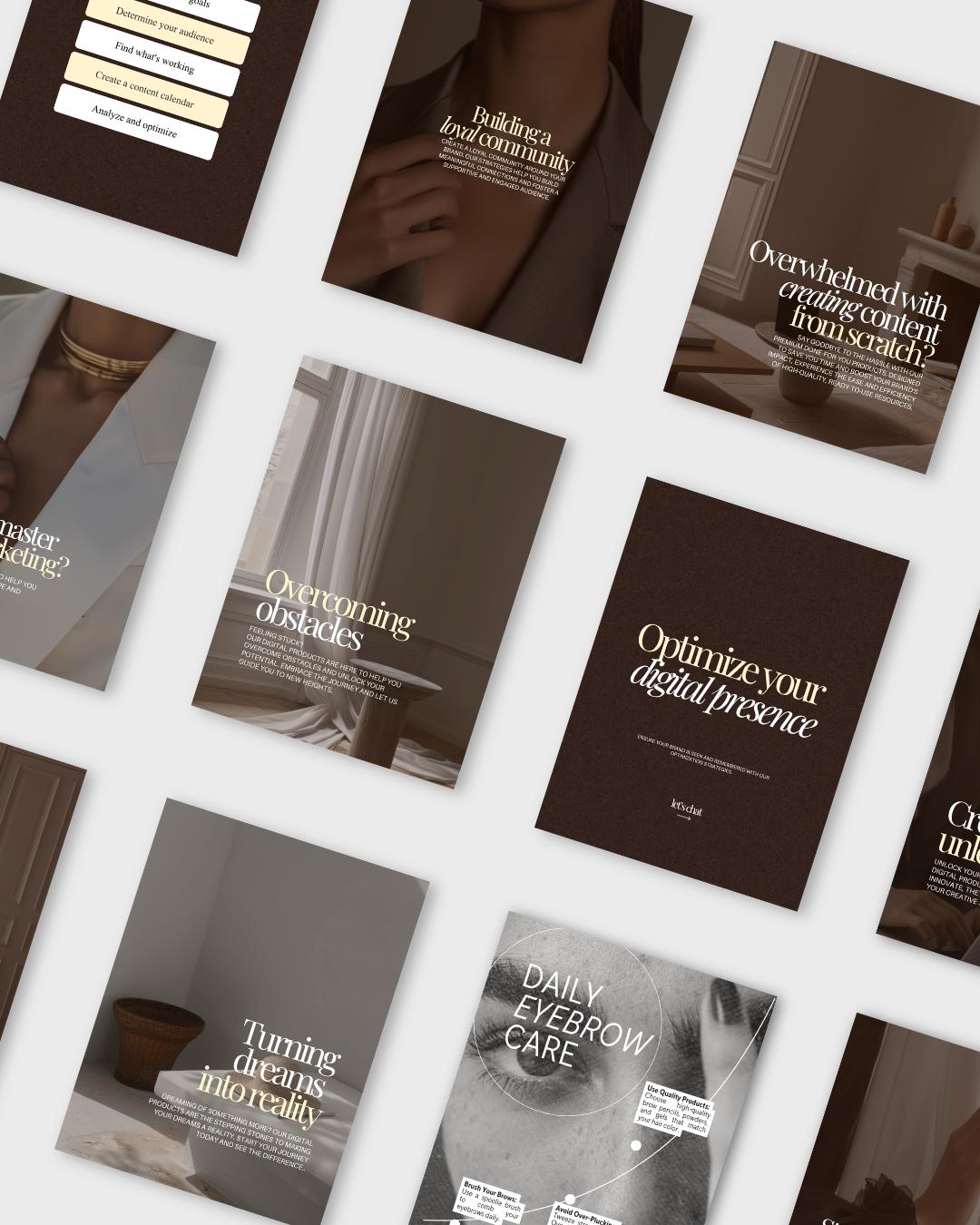 120 Brown Aesthetic SMM Coaching Instagram Templates - preview 4