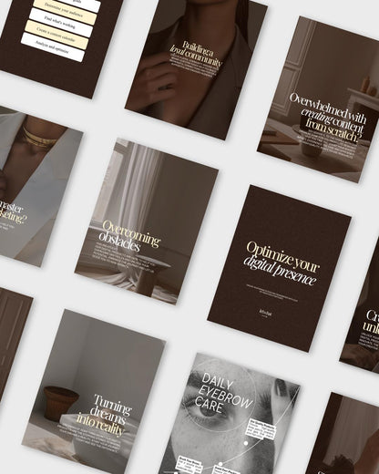 120 Brown Aesthetic SMM Coaching Instagram Templates - preview 4
