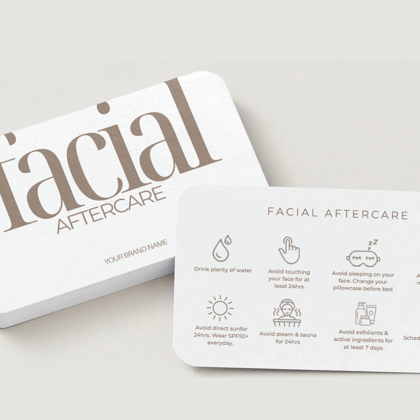 Facial Aftercare Cards | Skincare After Treatment Care Card