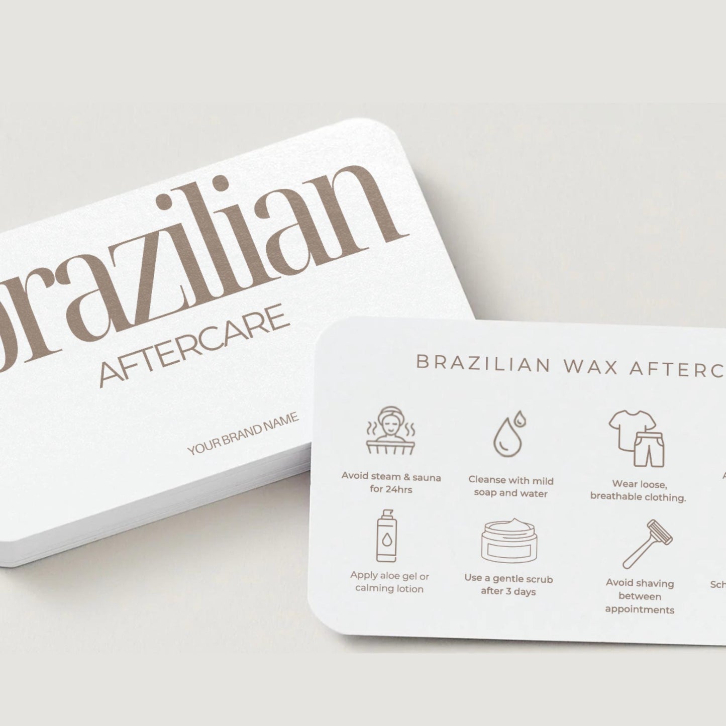 Brazilian Wax Aftercare Cards