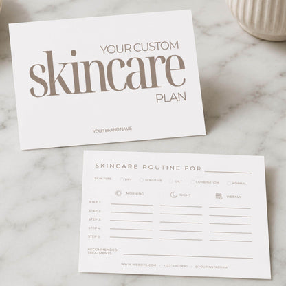 Editable Skincare Routine Card for Estheticians And