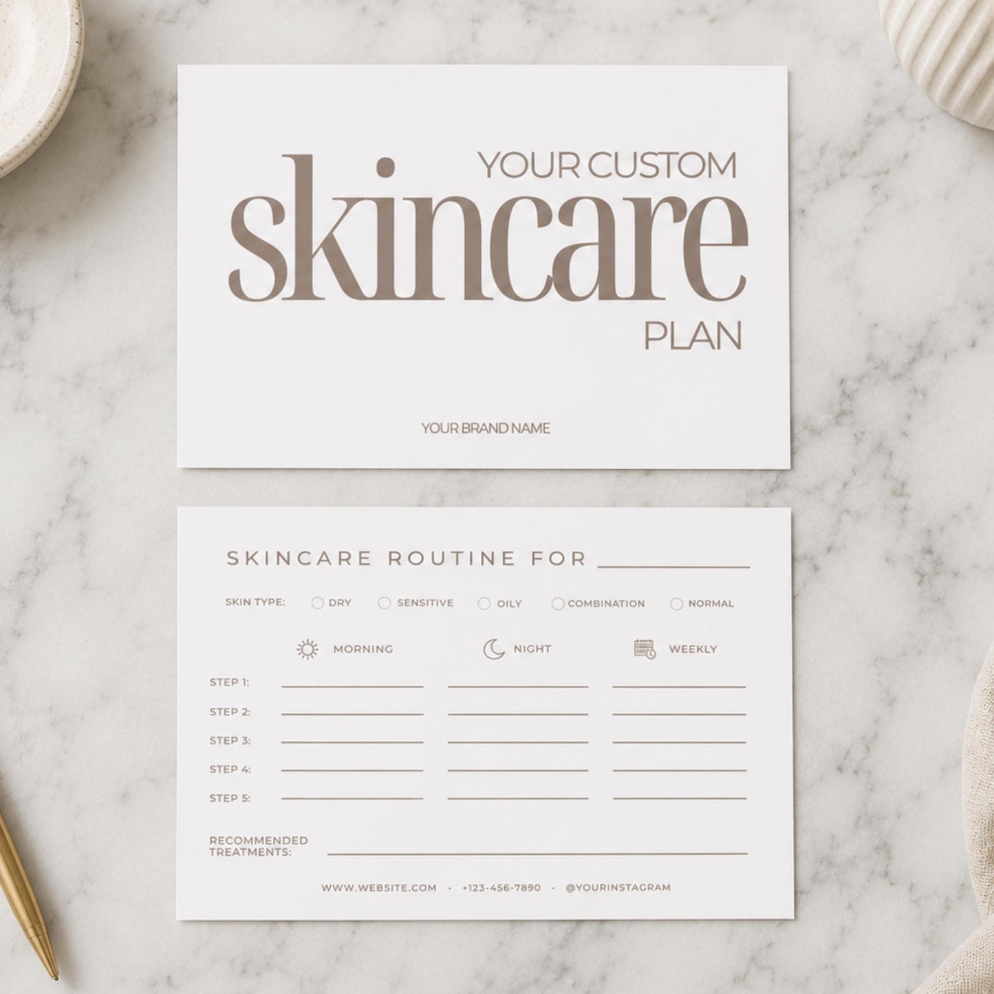 Editable Skincare Routine Card for Estheticians And - preview 2