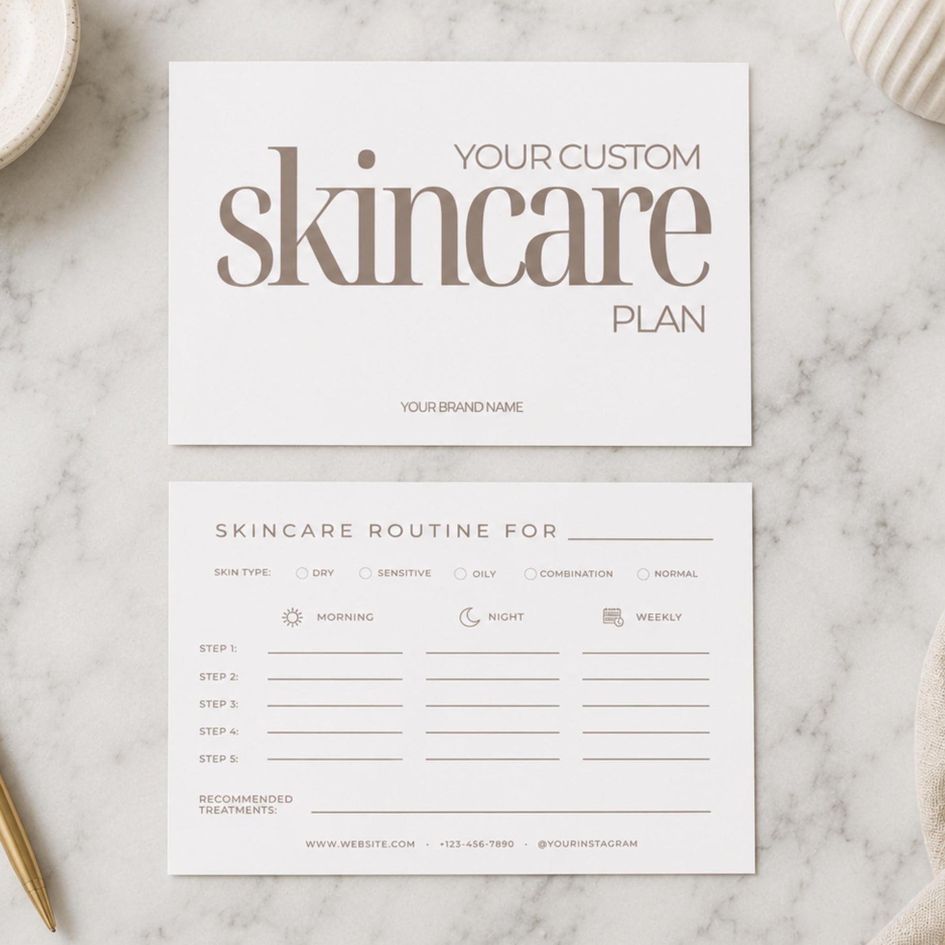 Editable Skincare Routine Card for Estheticians And - preview 2