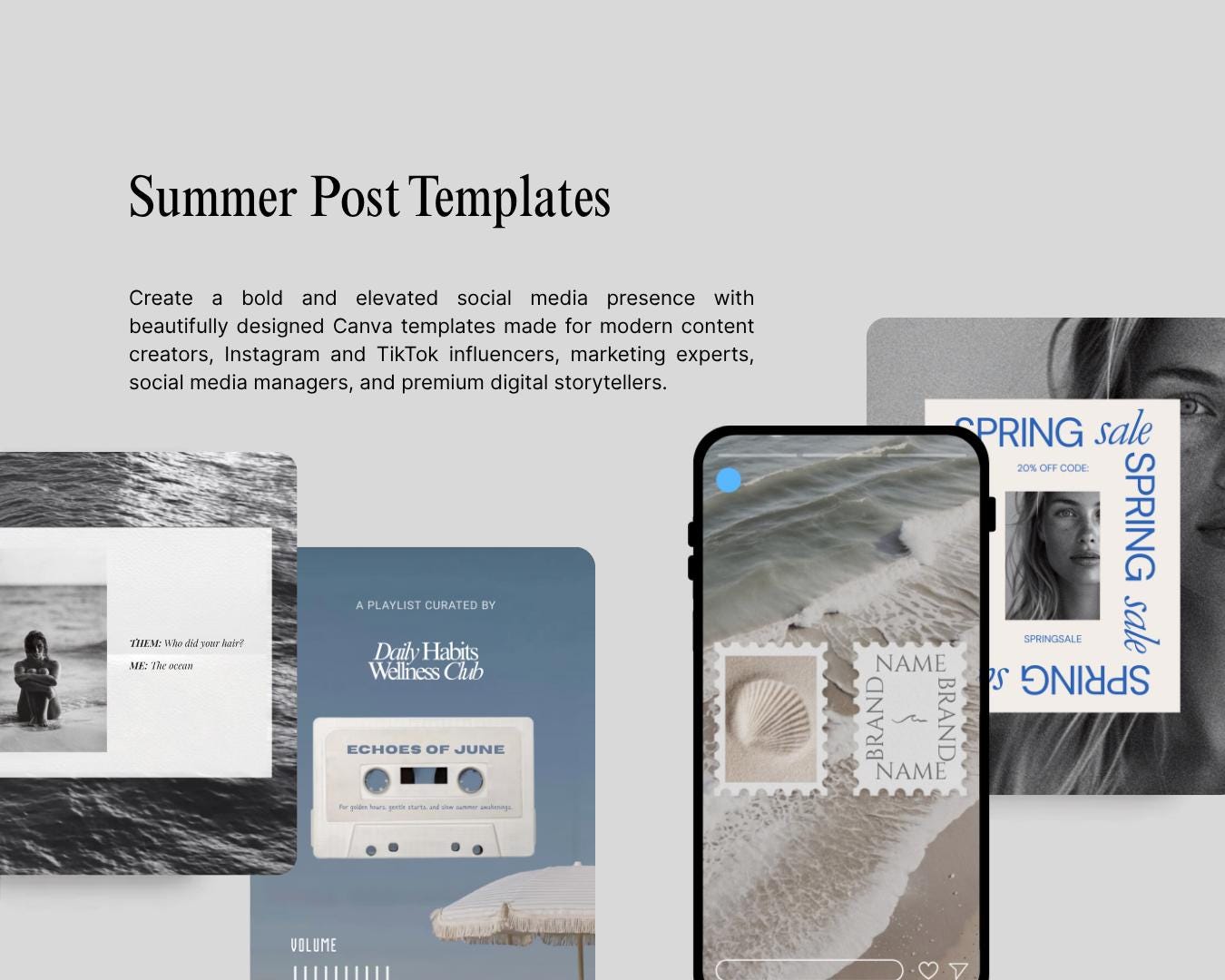 Ocean Vibe Instagram Templates Canva - preview 5
