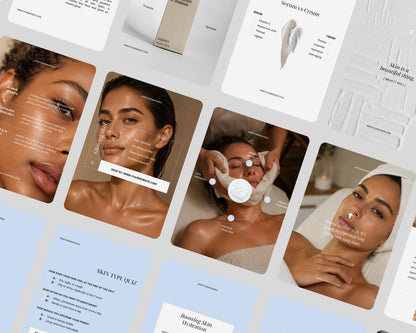 Blue Esthetician Instagram Canva Templates for Beauty Salons, Skincare Studios, and Dermatologists