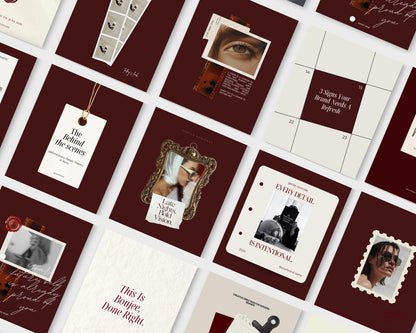 Burgendy Canva Instagram Templates - preview 2