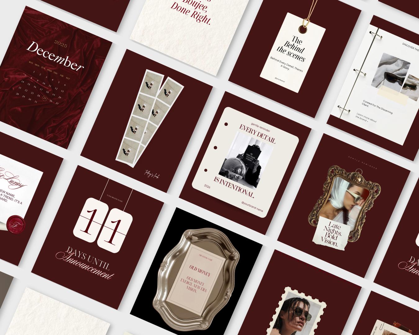 Burgendy Canva Instagram Templates