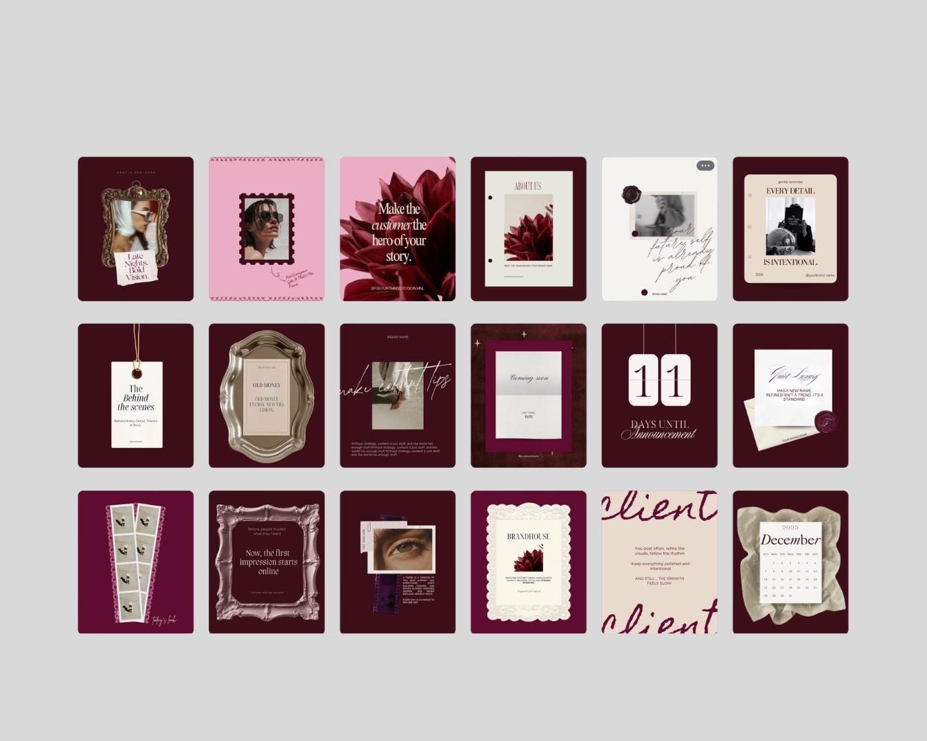 Instagram Canva Templates Burgundy - preview 6