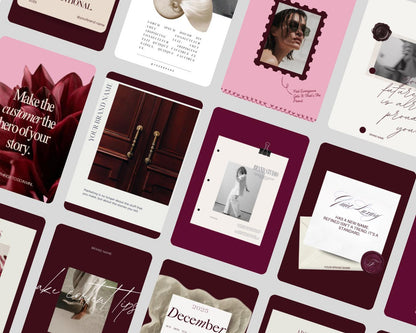 Instagram Canva Templates Burgundy - preview 2
