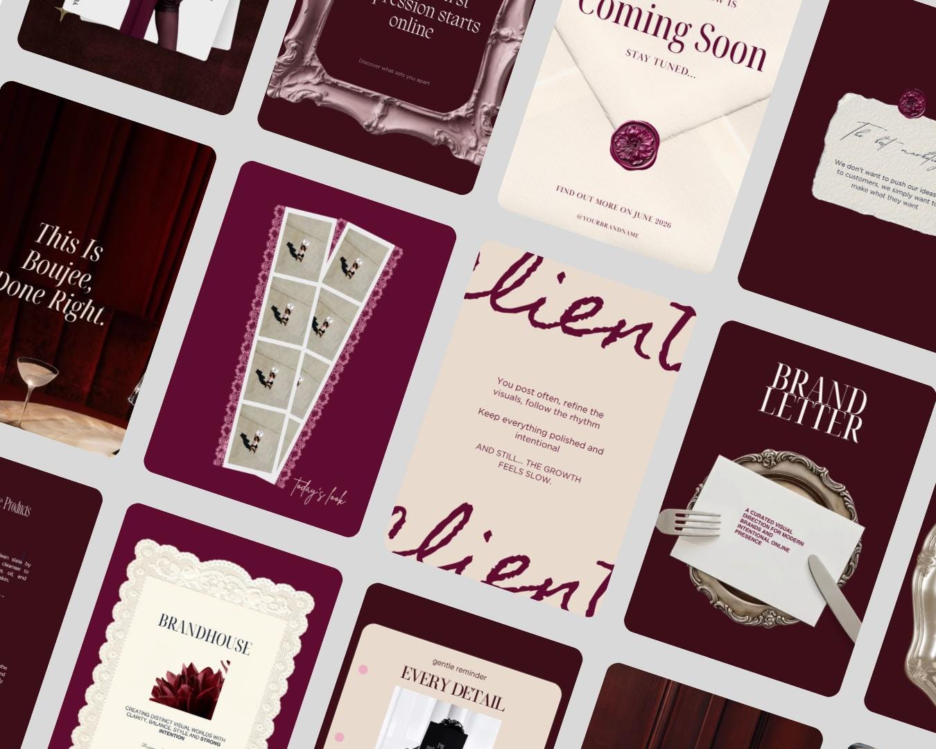 Instagram Canva Templates Burgundy - preview 3