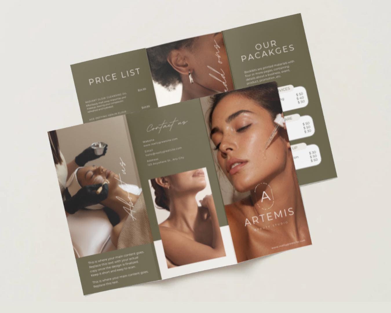 Esthetician Trifold Brochure Template