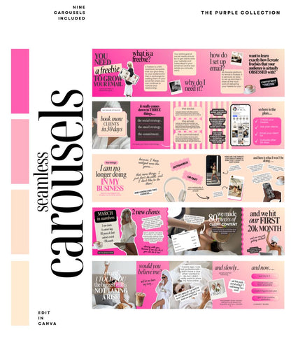 Seamless Instagram Carousel Post Templates - Social Media