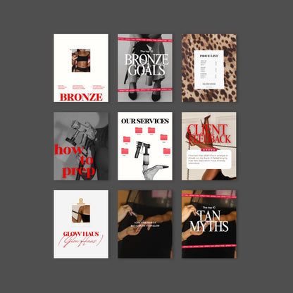 Luxury Spray Tan Instagram Templates, Spray Tanning Templates, Spray Tan Social Media, Spray Tan Branding, Spray Tanning Social Media
