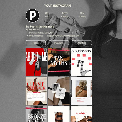 Luxury Spray Tan Instagram Templates, Spray Tanning Templates, Spray Tan Social Media, Spray Tan Branding, Spray Tanning Social Media
