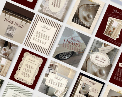 Burgendy Canva Instagram Templates