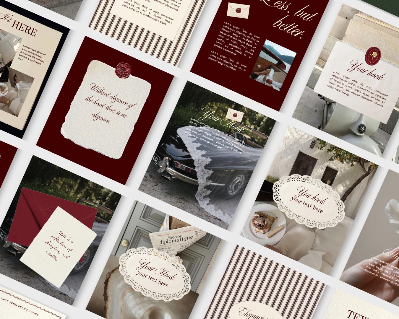 Burgendy Canva Instagram Templates - preview 2