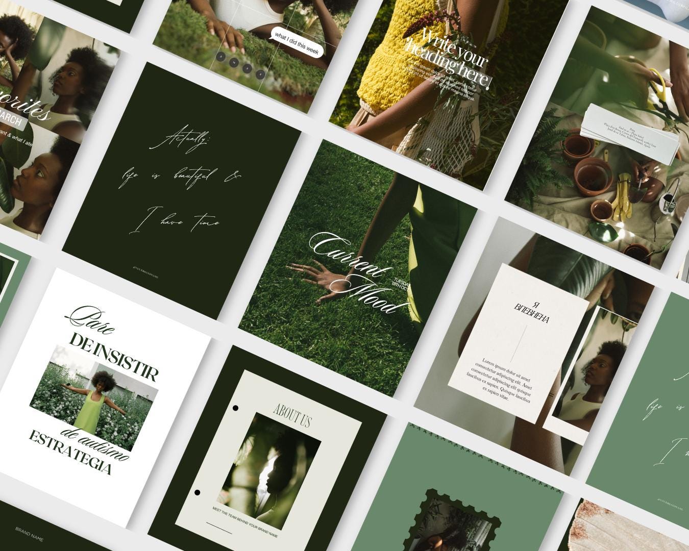 Green Aesthetic Canva Templates for Any Niche |  Modern Feed