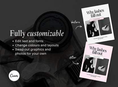 Lash Tech Instagram Templates | Pink Canva Posts for Lash Artists