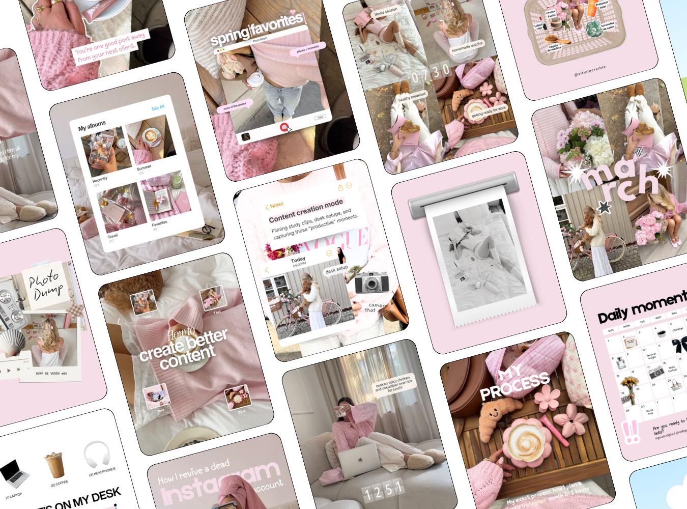 Pink Girly Instagram Templates