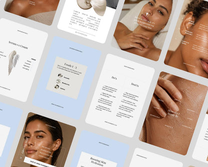Blue Esthetician Instagram Canva Templates for Beauty Salons, Skincare Studios, and Dermatologists