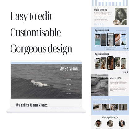 Blue Stripe UGC Portfolio Template Canva - preview 4