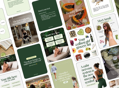 Health Wellness Instagram Canva Templates for Content Creators Influencers Viral Health Holistic Social Media Content Ca