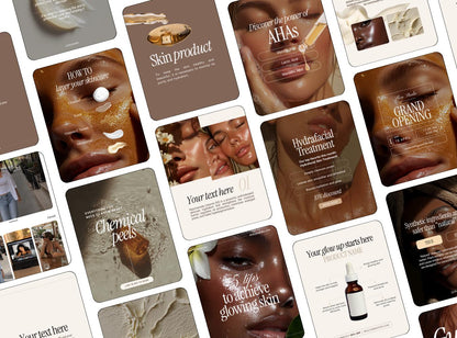 Esthetician Instagram Templates: Skincare Social Media Posts (Canva)