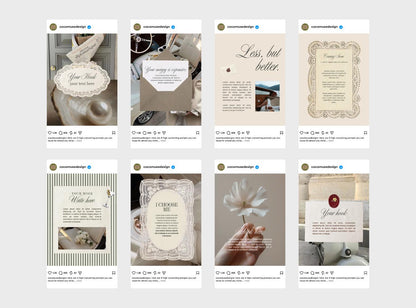 Neutral Beige Canva Instagram Templates | Old Money Luxury (Digital Download)