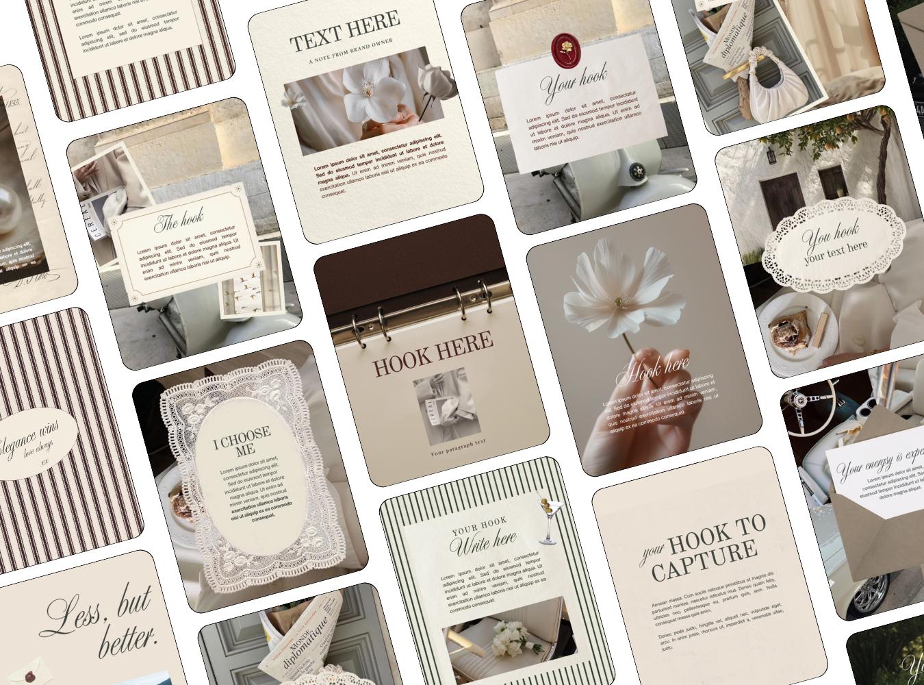 Neutral Beige Canva Instagram Templates | Old Money Luxury (Digital Download)