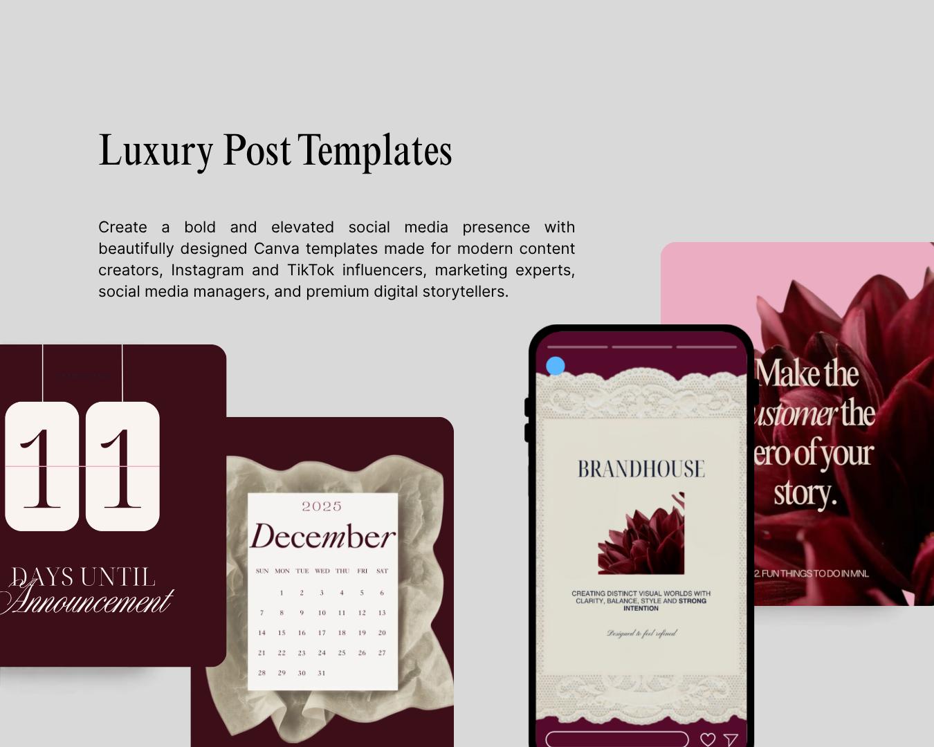 Instagram Canva Templates Burgundy - preview 4