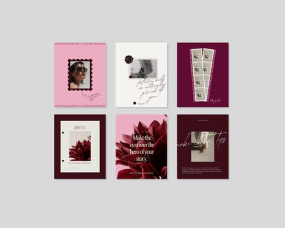 Instagram Canva Templates Burgundy - preview 10