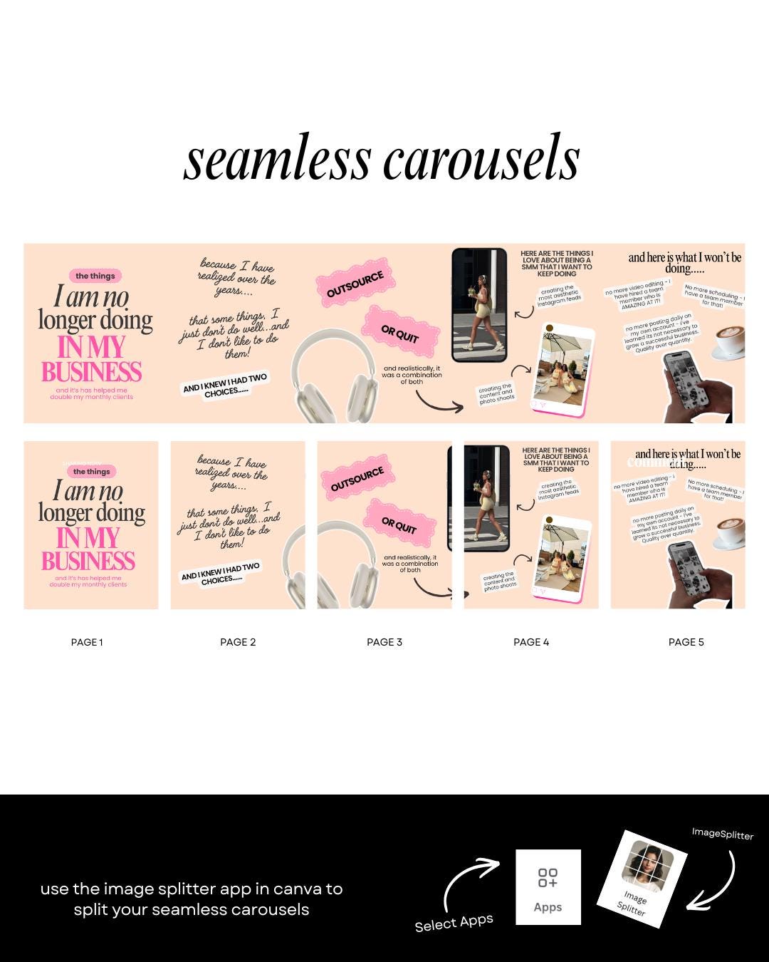 Seamless Instagram Carousel Post Templates - Social Media - preview 2