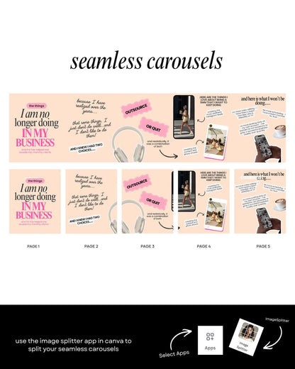 Seamless Instagram Carousel Post Templates - Social Media - preview 2