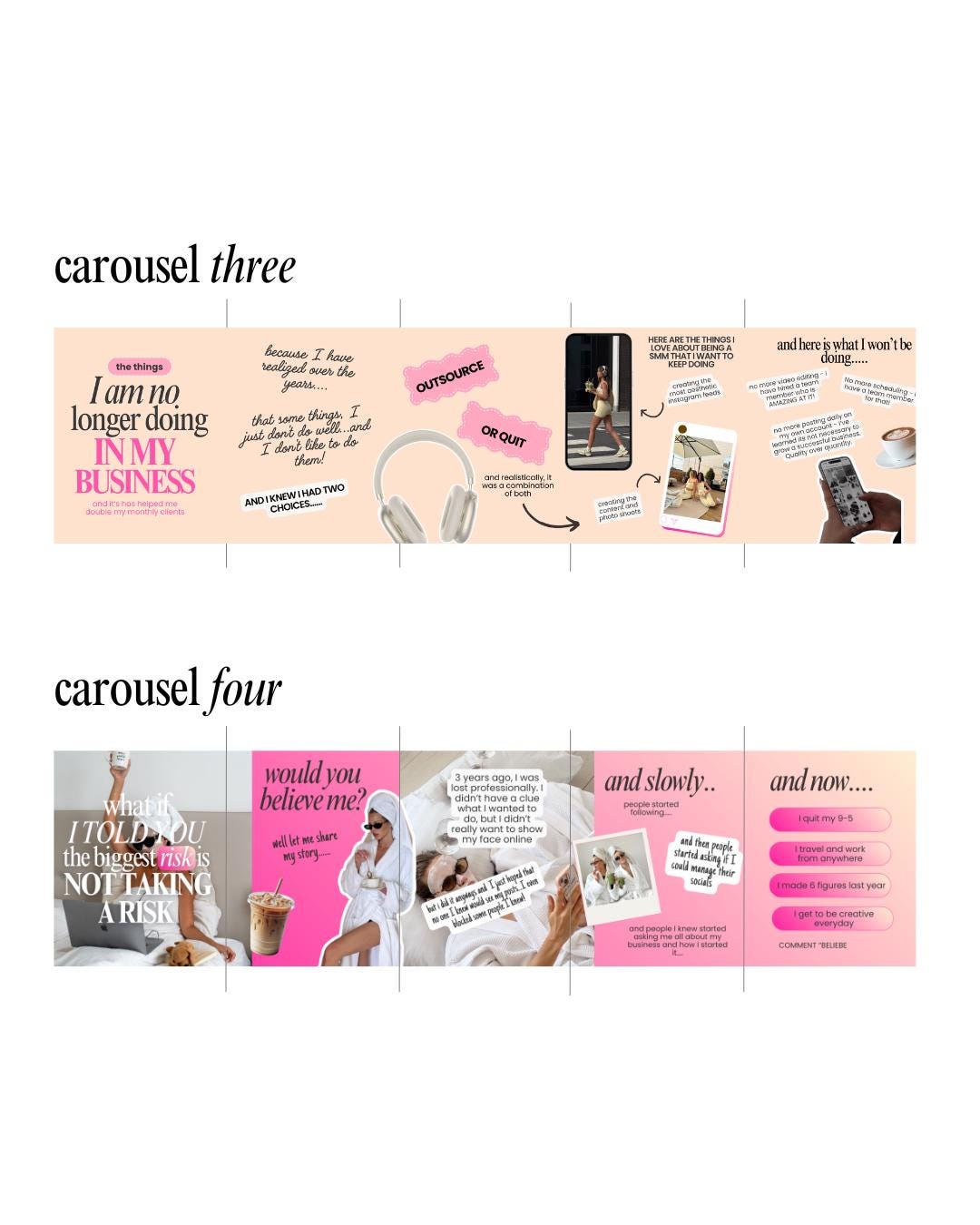 Seamless Instagram Carousel Post Templates - Social Media - preview 4