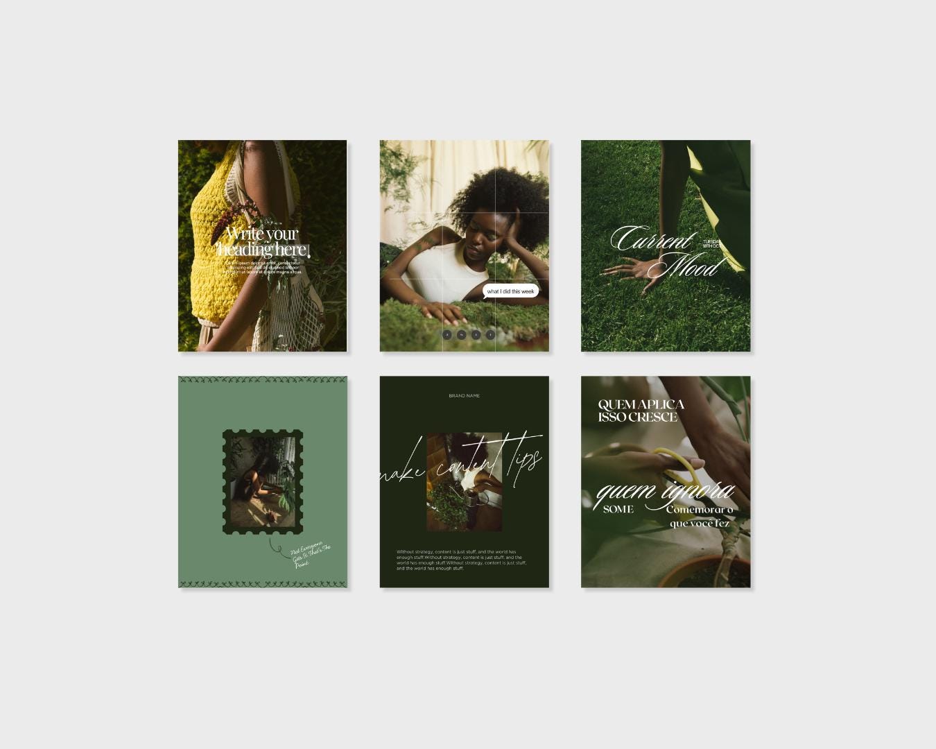Green Aesthetic Canva Templates for Any Niche |  Modern Feed