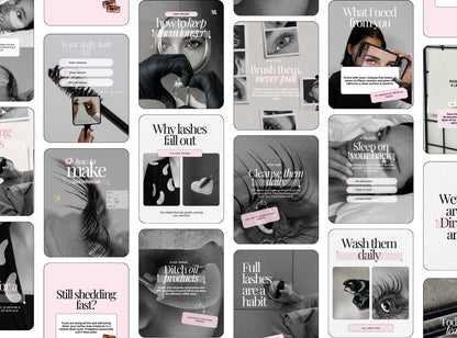 Lash Tech Instagram Templates | Pink Canva Posts for Lash Artists