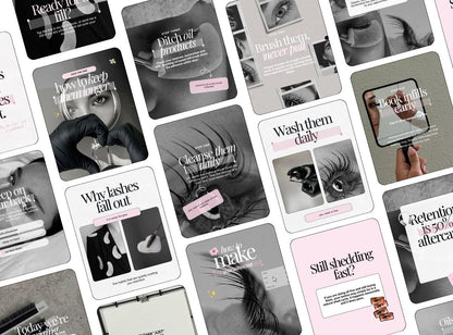 Lash Tech Instagram Templates | Pink Canva Posts for Lash Artists (Digital Download)