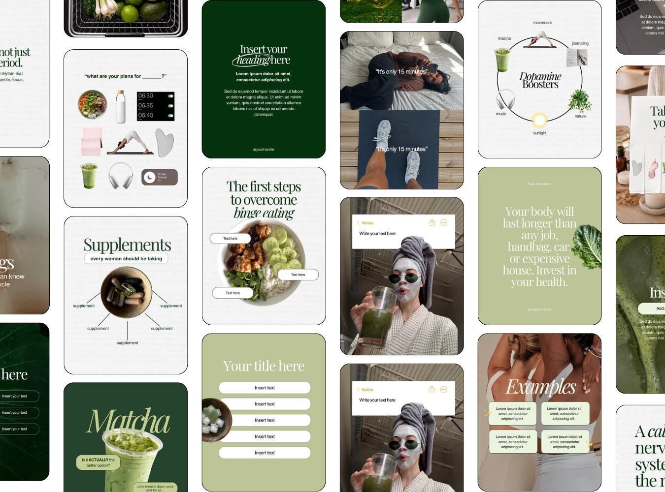 Health Wellness Instagram Canva Templates for Content Creators Influencers Viral Health Holistic Social Media Content Canva Post UGC
