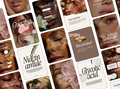 Esthetician Instagram Templates: Skincare Social Media Posts (Canva)