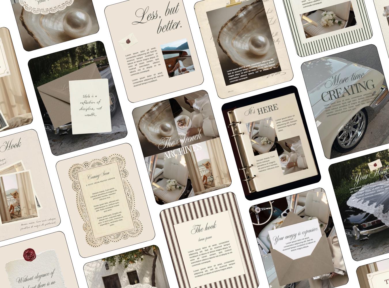 Neutral Beige Canva Instagram Templates | Old Money Luxury (Digital Download)